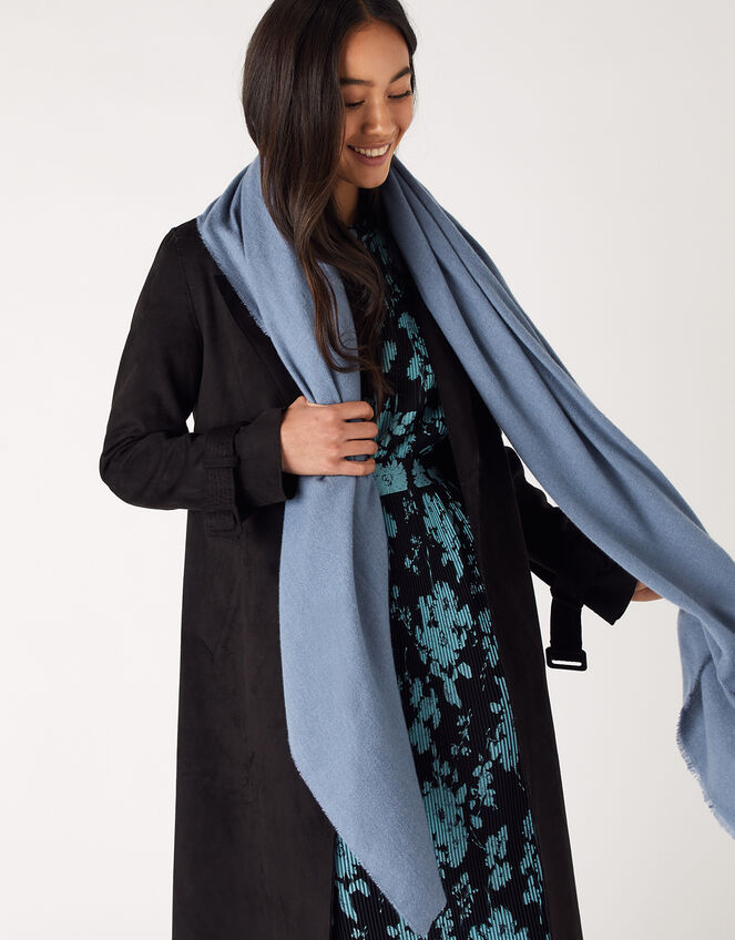Wells Blanket Scarf Light Blue, , large