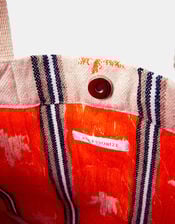 Palm Stripe Tote Bag, , large