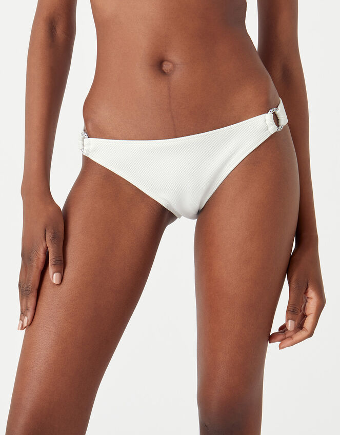 Spot Ring Bikini Bottoms, White (WHITE), large