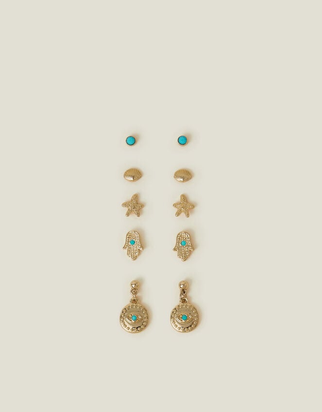 5-Pack Starfish Stud Earrings, , large
