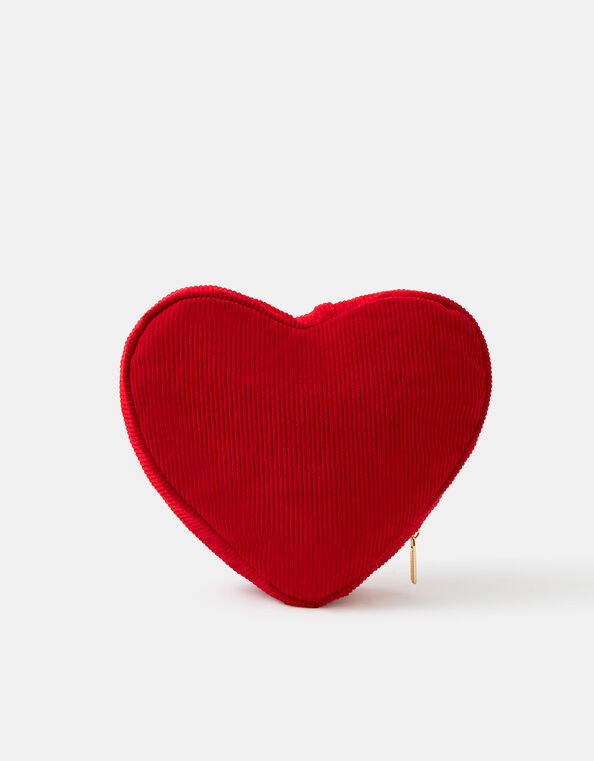 Corduroy Heart Make Up Bag, Red (RED), large