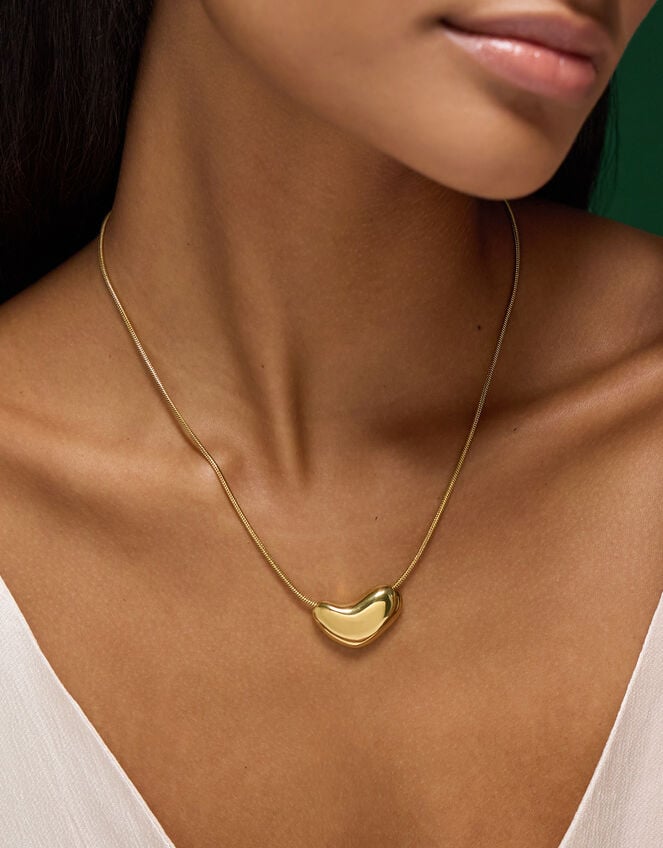 Stainless Steel Molten Pendant Necklace, , large