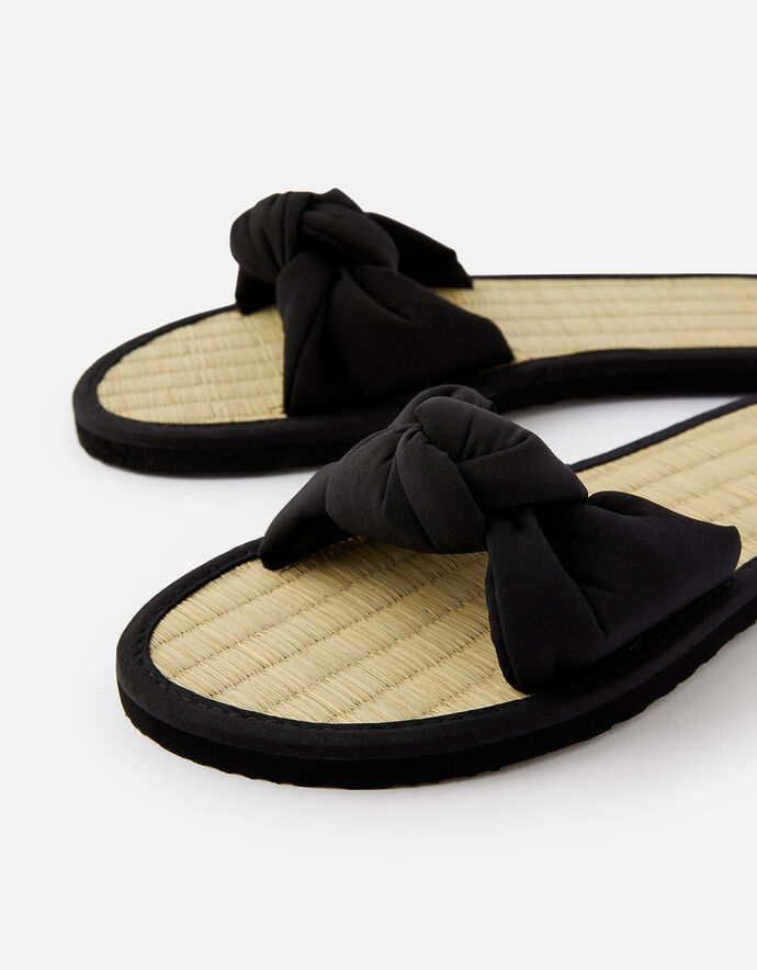 black seagrass flip flops