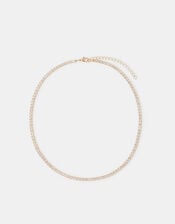 Cubic Zirconia Bezel Tennis Necklace, , large