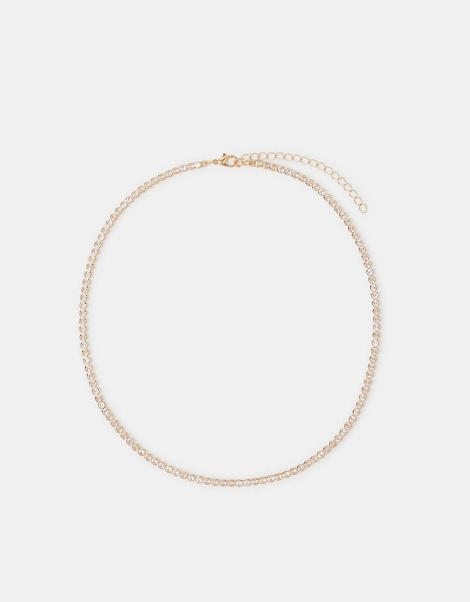 Cubic Zirconia Bezel Tennis Necklace, , large