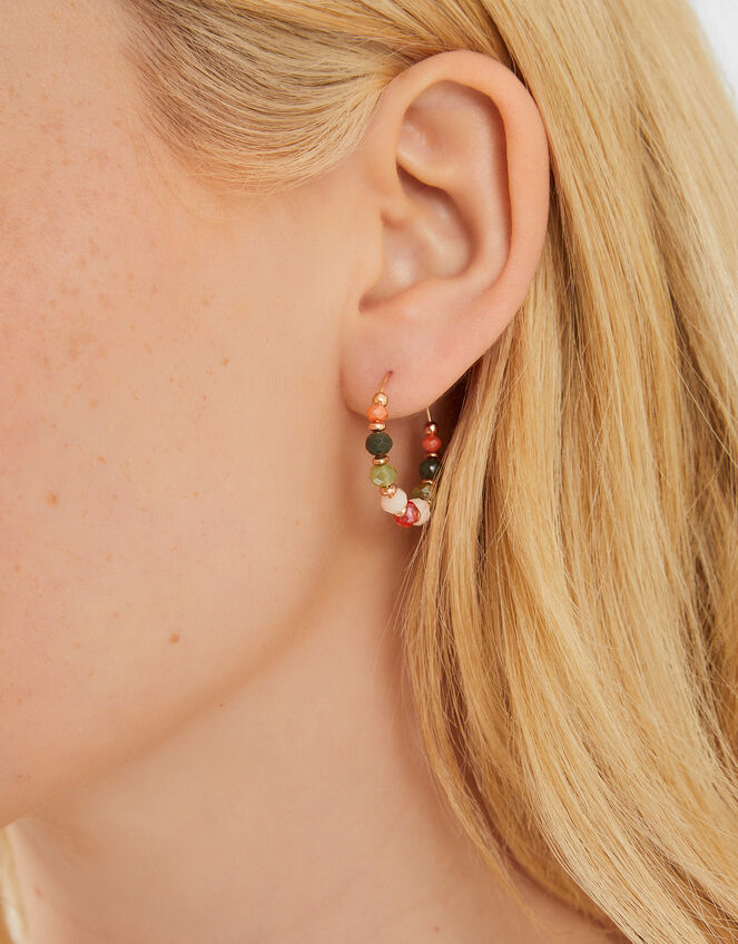 3-Pack Bead Hoop Earrings, , large