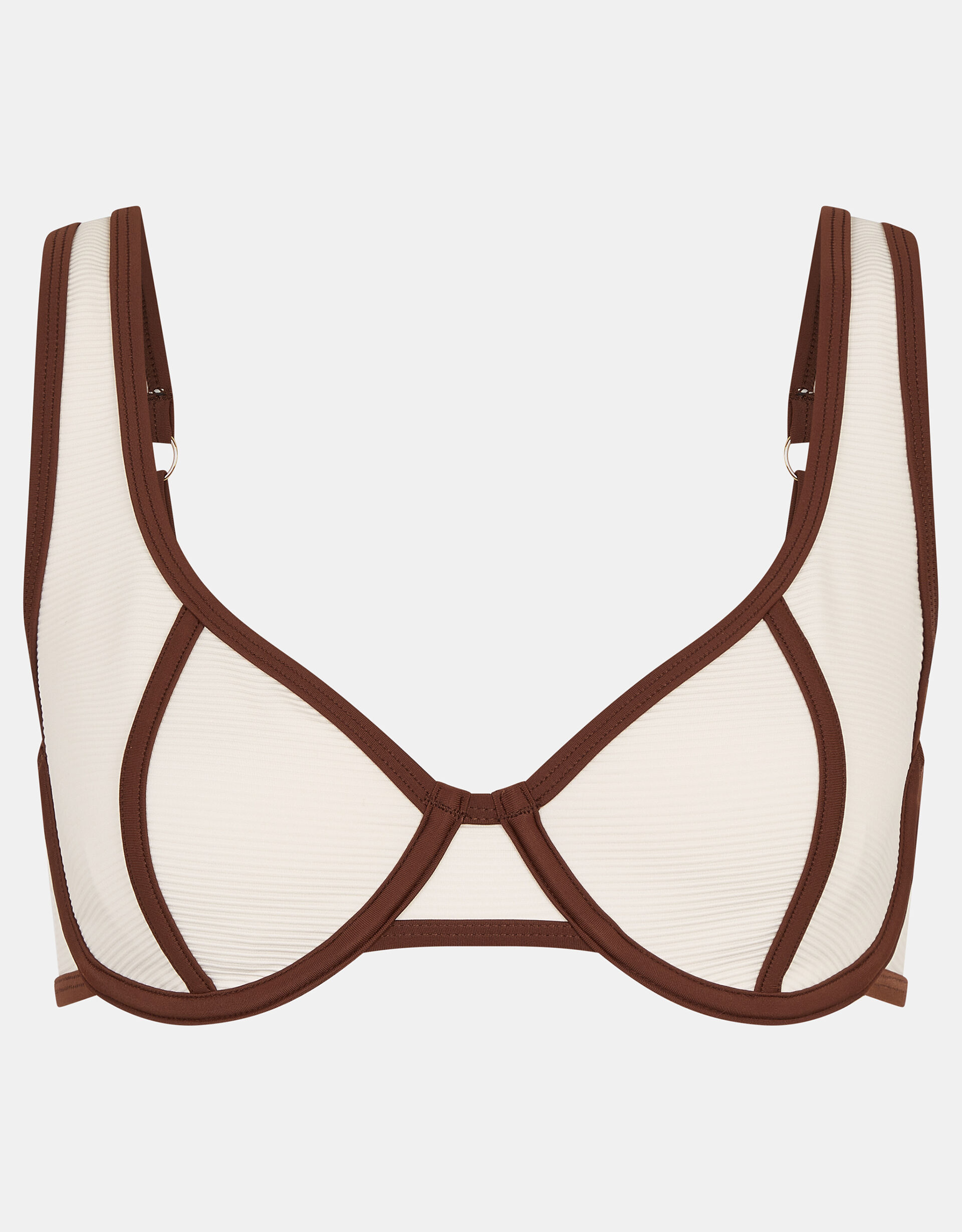 Contrast Underwire Bikini Top, Cream (CREAM), large