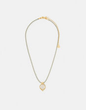14ct Gold-Plated Evil Eye Pearl Necklace, , large