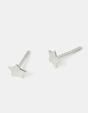 Sterling Silver Star Stud Earrings, , large