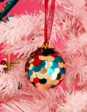 Hand-Embellished Sequin Bauble, Teal (TEAL), large