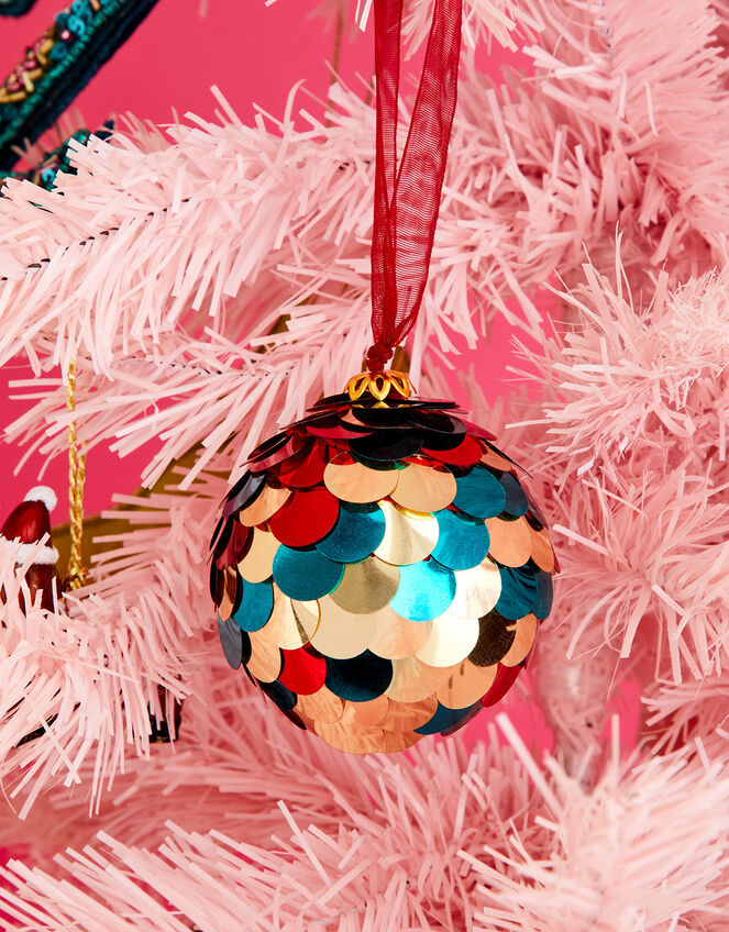 Hand-Embellished Sequin Bauble, Teal (TEAL), large
