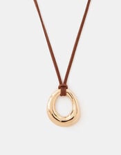 Organic Pendant Cord Necklace, Gold (GOLD), large