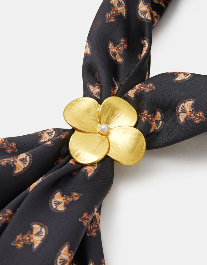 Floral Ring Satin Neckerchief, , large