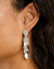 Leaf Drop Earrings, Silver (SILVER), large