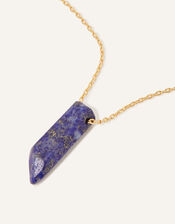 14ct Gold-Plated Rough Cut Lapis Lazuli Shard Necklace, , large