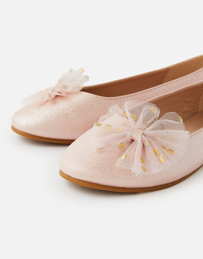 Bow Shimmer Ballerina Flats, Pink (PINK), large