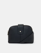 Double-Zip Cross Body Bag, Black (BLACK), large