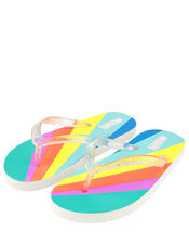 Rainbow Stripe Glitter Flip Flops, Multi (BRIGHTS-MULTI), large