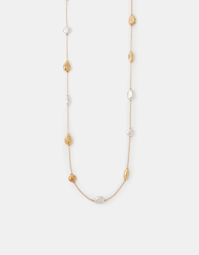 Two-Tone Molten Chain Necklace, , large