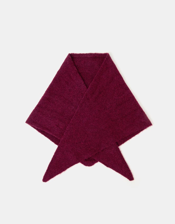 Plain Knitted Triangle Scarf, , large