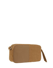 Macy Suede and Leather Cross-Body Bag, Tan (TAN), large