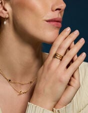 3-Pack 14ct Gold-Plated Stacking Stone Rings, Gold (GOLD), large