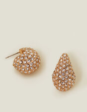 Diamante Curve Drop Earrings, , large