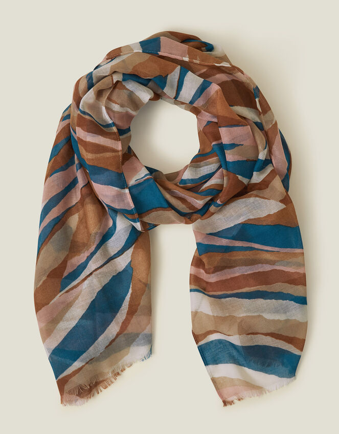 Brush Stroke Print Scarf, , large