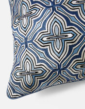 Embroidered Cushion Cover, Blue (BLUE), large