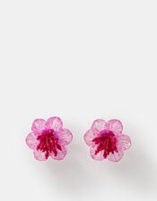 Beaded Hibiscus Stud Earrings, , large