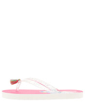 Zoe Zebra Glitter Flip Flops, Multi (BRIGHTS-MULTI), large