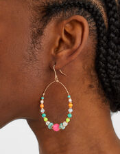 Beaded Hoop Drop Earrings, , large