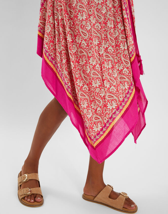 Paisley Print Hanky Hem Maxi Dress, Pink (PINK), large