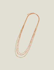 Longline Layered Facet Bead Necklace, , large