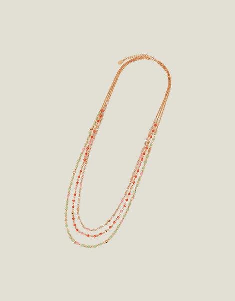Longline Layered Facet Bead Necklace, , large