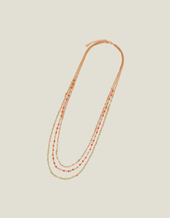 Longline Layered Facet Bead Necklace, , large