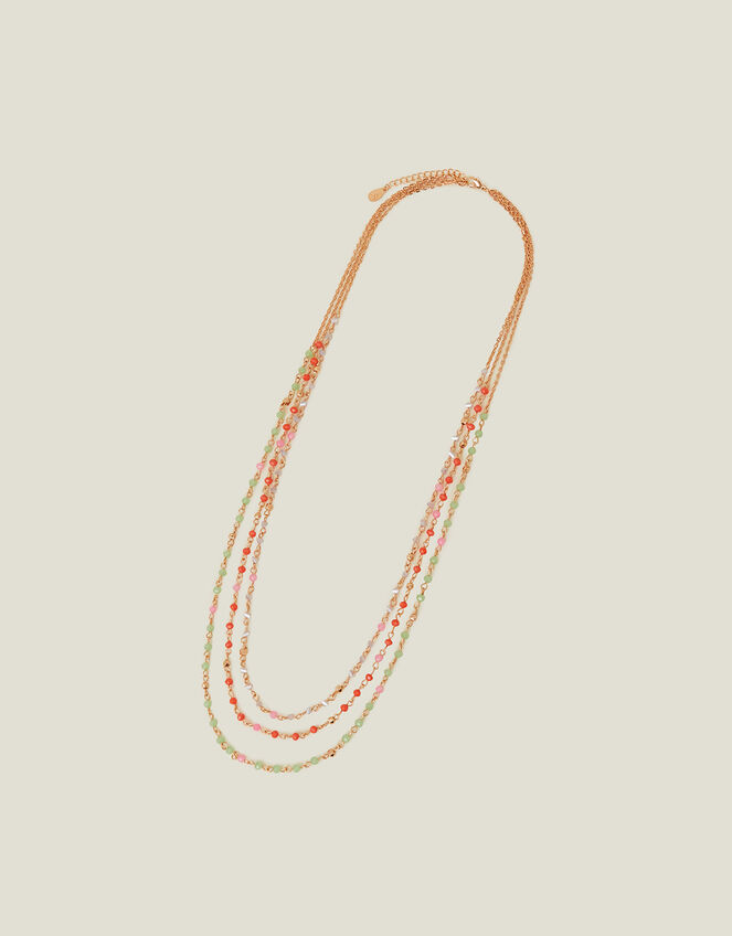 Longline Layered Facet Bead Necklace, , large