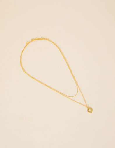 Gold-Plated Organic Sparkle Star Layer Necklace, , large