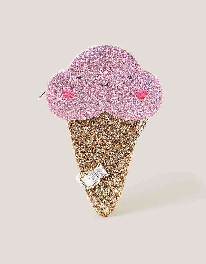 Girls Glitter Ice Cream Bag, , large