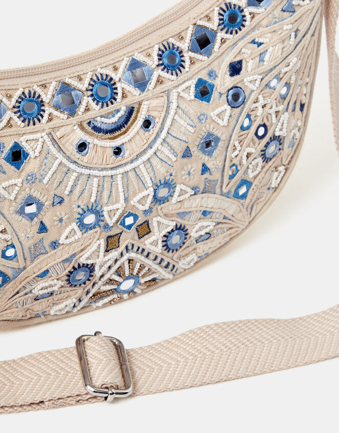 Celestial Embroidered Sling Crossbody Bag, , large