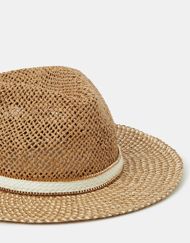 Chain Trim Fedora Hat, , large