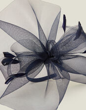 Large Crin Fascinator, Blue (NAVY), large