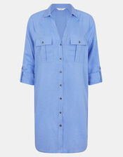 Long Sleeve Beach Cover Up Shirt, Blue (PALE BLUE), large