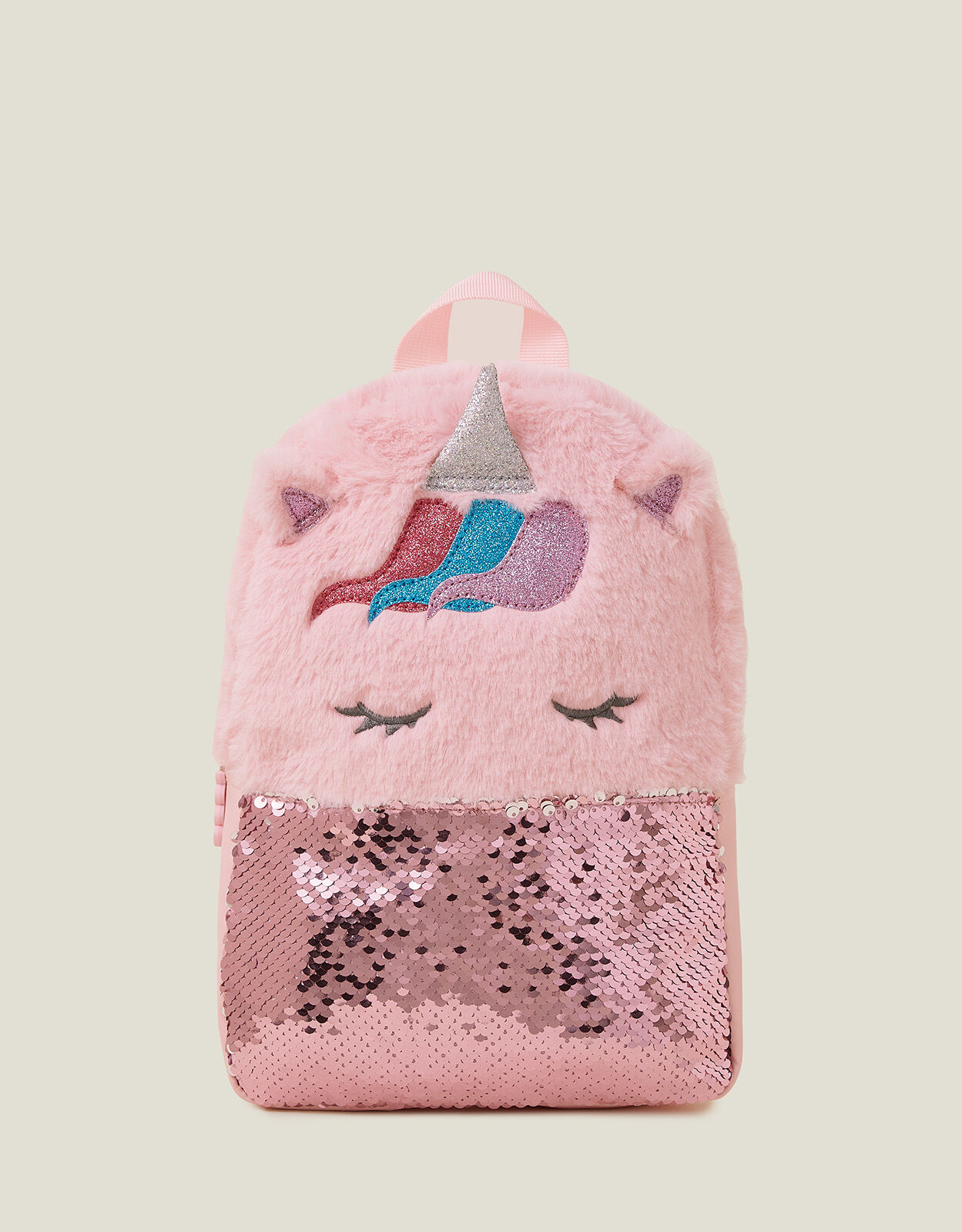 Pink fuzzy backpack shop