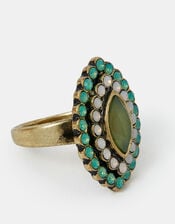 Gem Ellipse Statement Ring, Green (GREEN), large