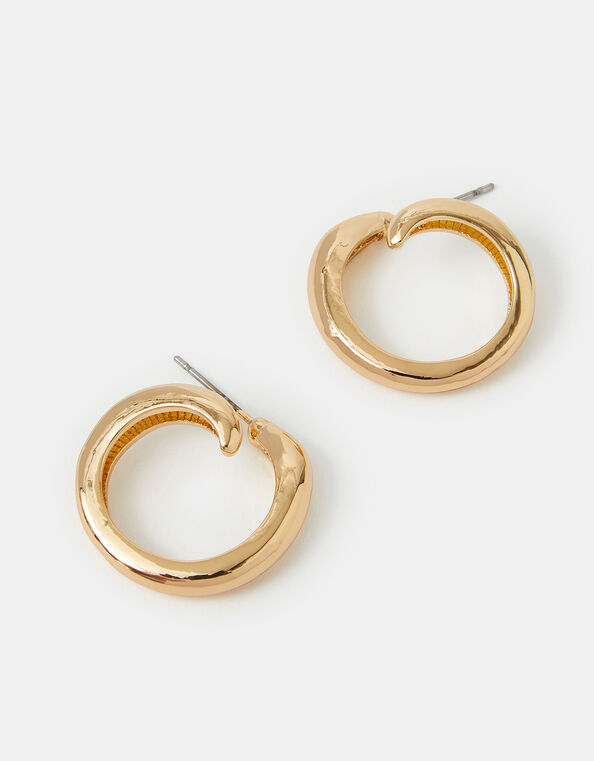 Swirl Hoop Earrings, Gold (GOLD), large