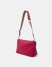 Cristina Leopard Print Strap Crossbody Bag, Red (RED), large