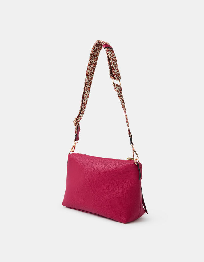 Cristina Leopard Print Strap Crossbody Bag, Red (RED), large