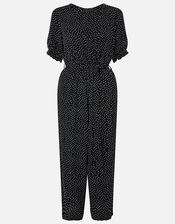 Spot Wrap Jumpsuit in LENZING™ ECOVERO™ , Black (BLACK WHITE), large