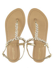 Penny Gem and Diamante Sandals, Cream (PEARL), large
